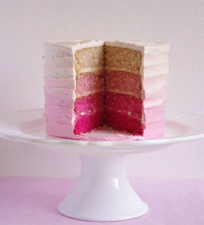 Vue intérieure du pink ombre cake