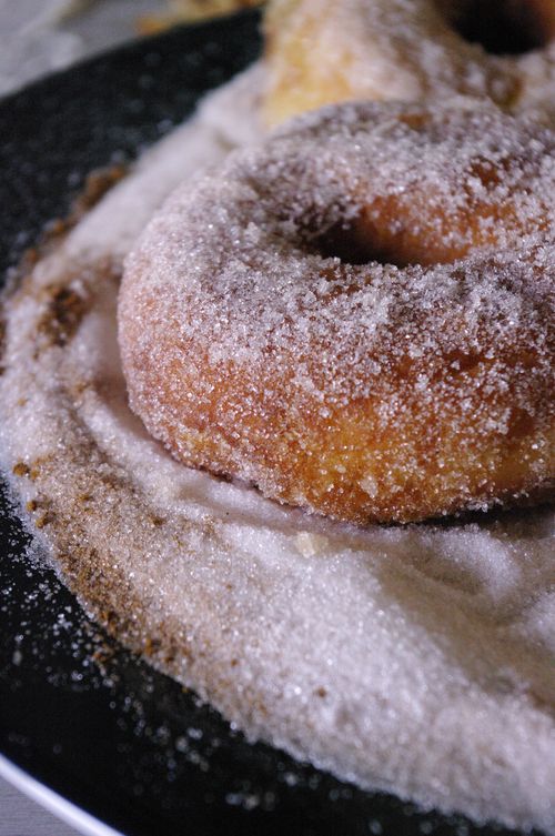 Mini donuts roulés dans le sucre à la cannelle